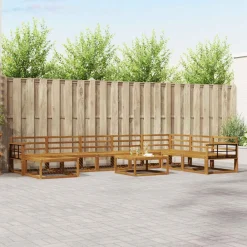 Ensembles De Meubles-vidaXL Ensemble de canapés d'extérieur 9 pcs Naturel