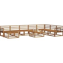 Ensembles De Meubles-vidaXL Ensemble de canapés d'extérieur 9 pcs Naturel