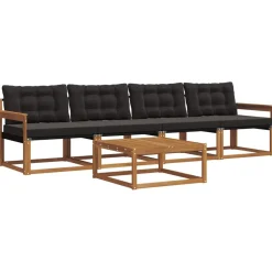 Ensembles De Meubles-vidaXL Ensemble de canapés d'extérieur 5 pcs Naturel et noir