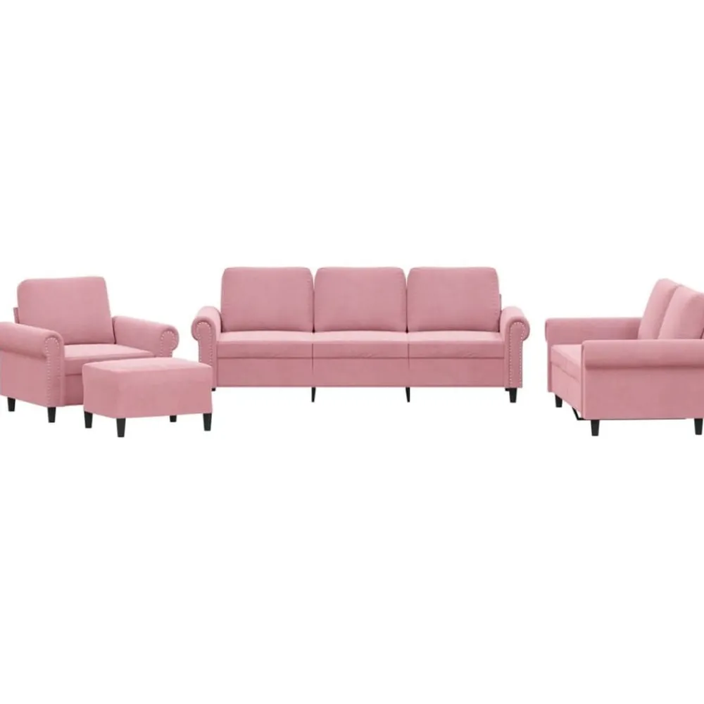 vidaXL Ensemble de canapés 4 pcs avec coussins Velours