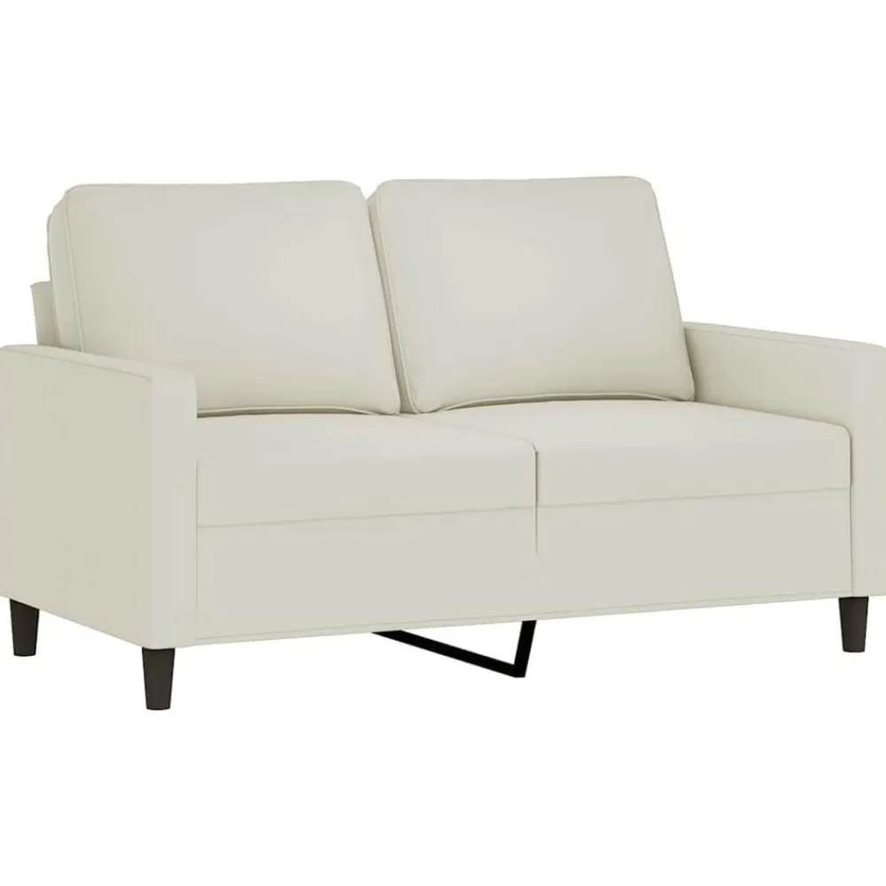 vidaXL Ensemble de canapés 2 pcs avec coussins Crème Velours