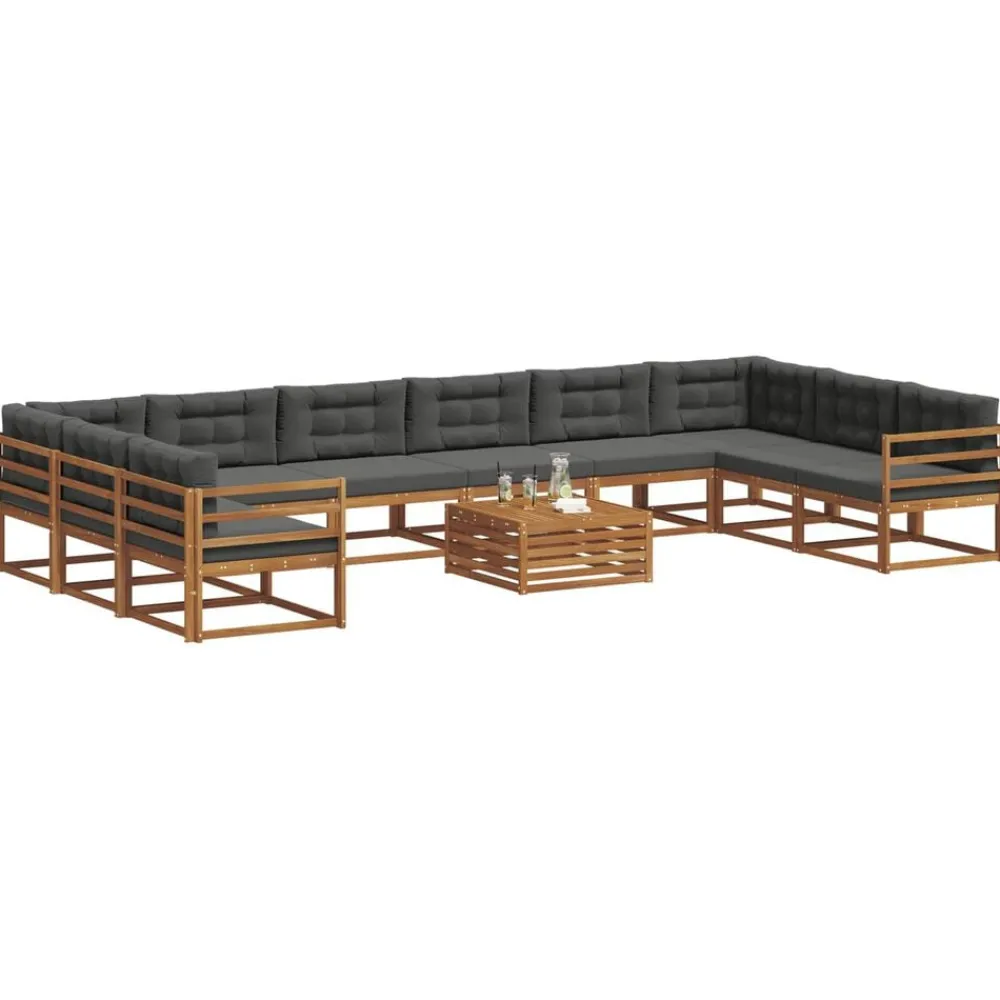 vidaXL Ensemble de canapés d'extérieur 11 pcs