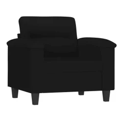 Canapés-vidaXL Ensemble de canapés 3 pcs avec coussins Tissu microfibre Noir