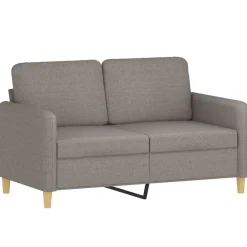 Canapés-vidaXL Ensemble de canapés 2 pcs avec coussins Tissu Taupe