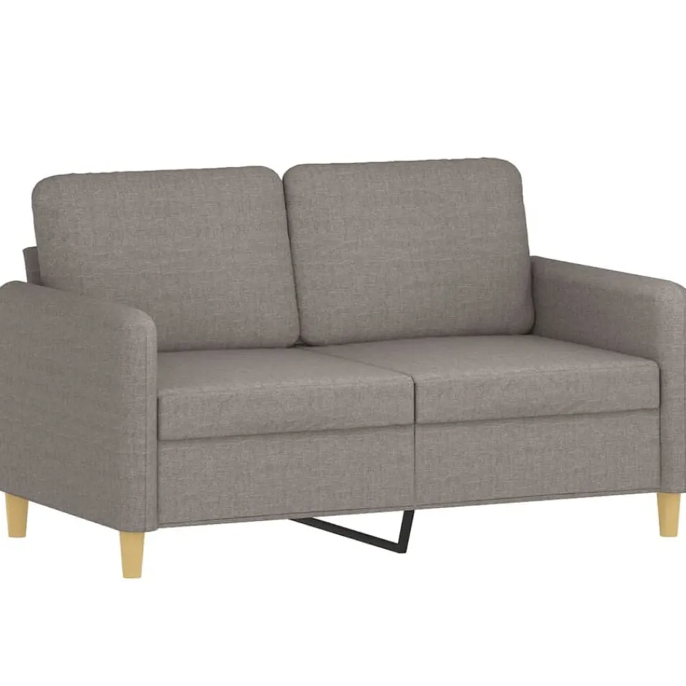 Canapés-vidaXL Ensemble de canapés 2 pcs avec coussins Tissu Taupe