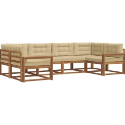 Ensembles De Meubles-vidaXL Ensemble de canapés d'extérieur 6 pcs Naturel et beige