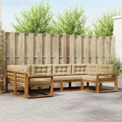 Ensembles De Meubles-vidaXL Ensemble de canapés d'extérieur 6 pcs Naturel et beige