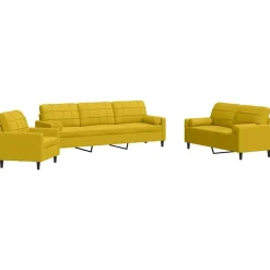 vidaXL Ensemble de canapés 3 pcs avec coussins et traversins velours