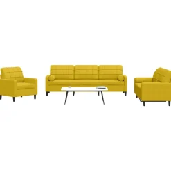vidaXL Ensemble de canapés 3 pcs avec coussins et traversins velours