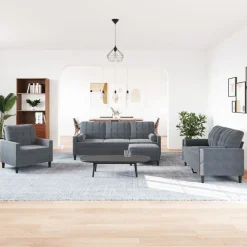 vidaXL Ensemble de canapés 4 pcs avec coussins et traversins velours