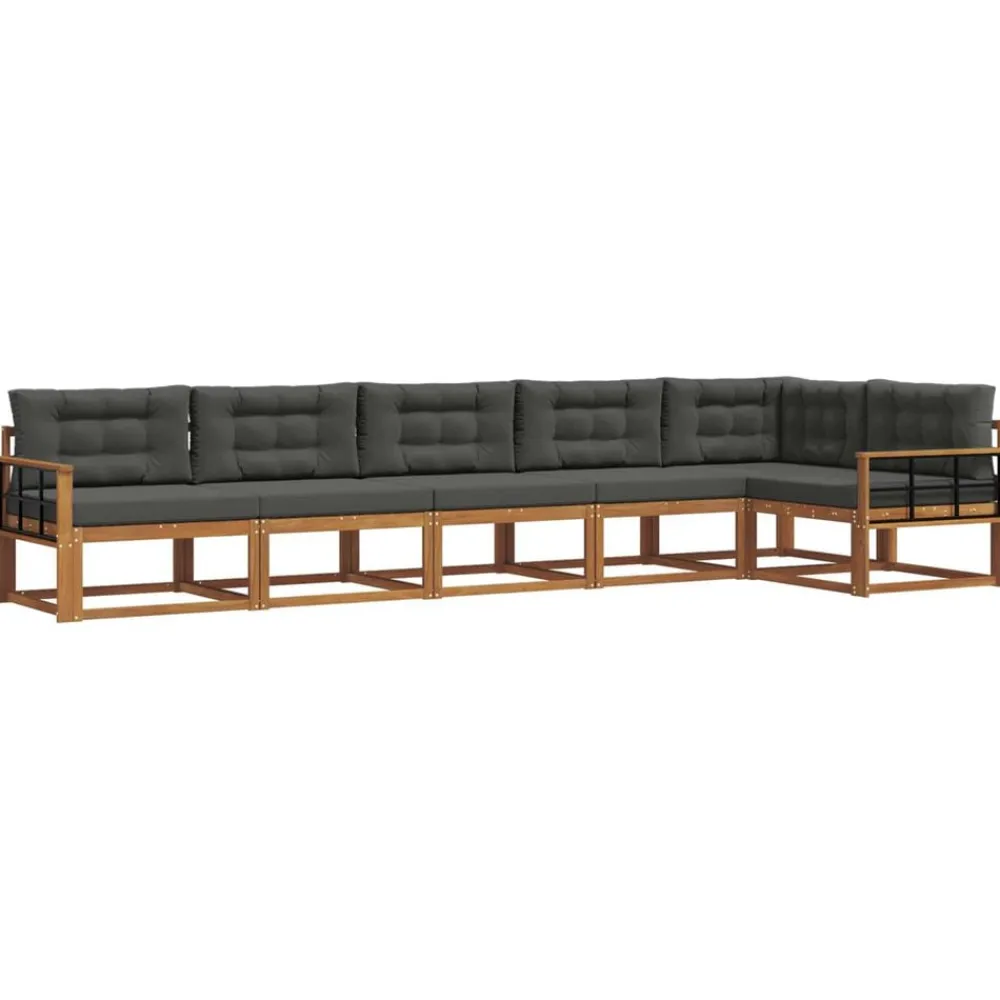 Ensembles De Meubles-vidaXL Ensemble de canapés d'extérieur 6 pcs Naturel et anthracite