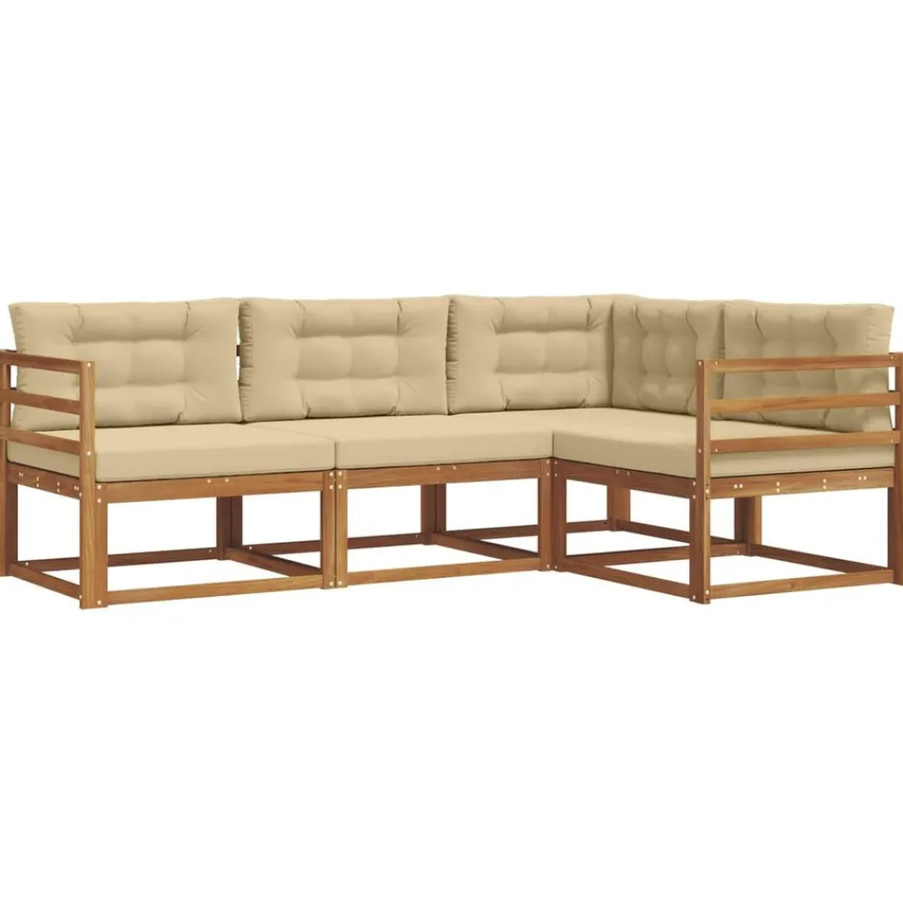 Ensembles De Meubles-vidaXL Ensemble de canapés d'extérieur 4 pcs Naturel et beige
