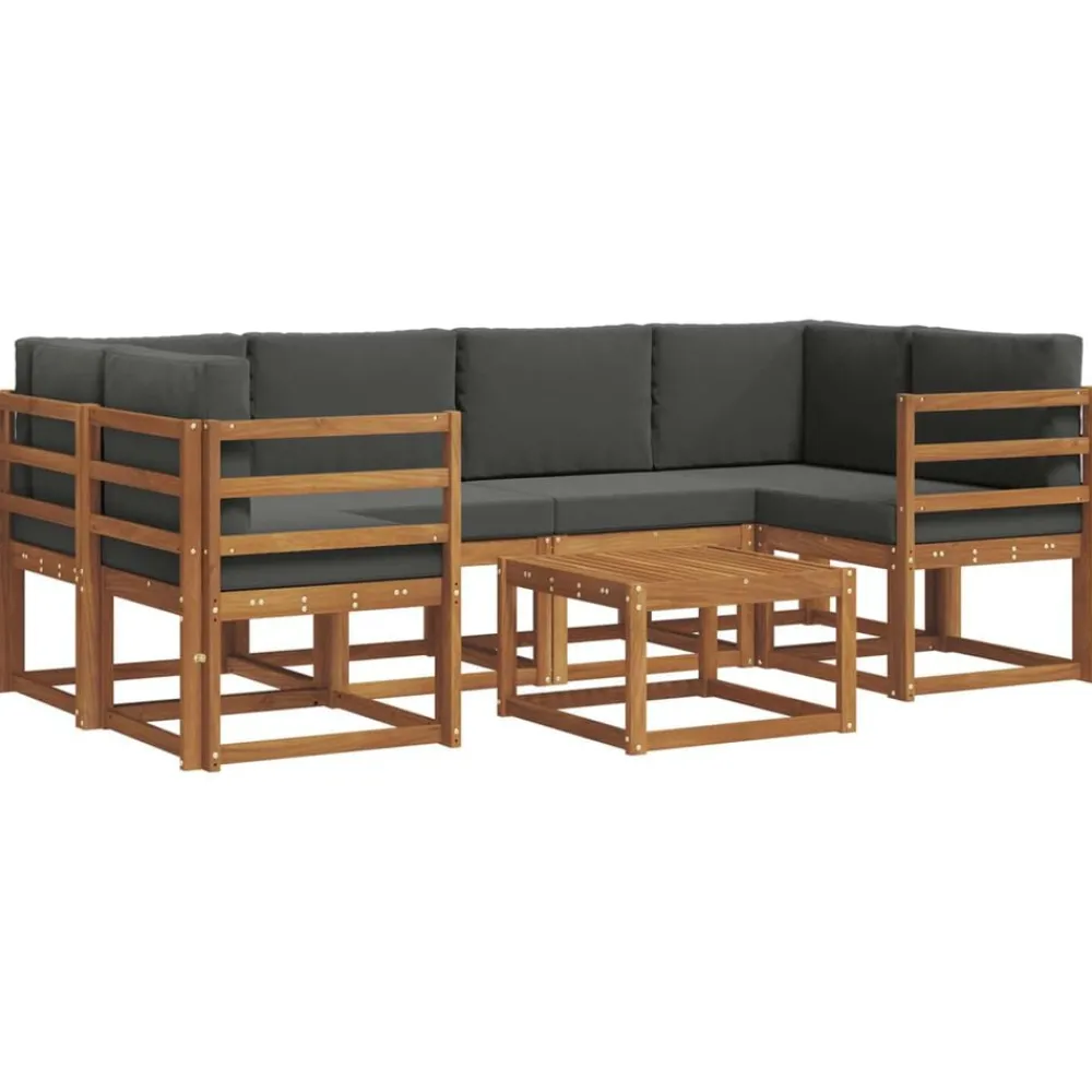 Ensembles De Meubles-vidaXL Ensemble de canapés d'extérieur 7 pcs Naturel et anthracite