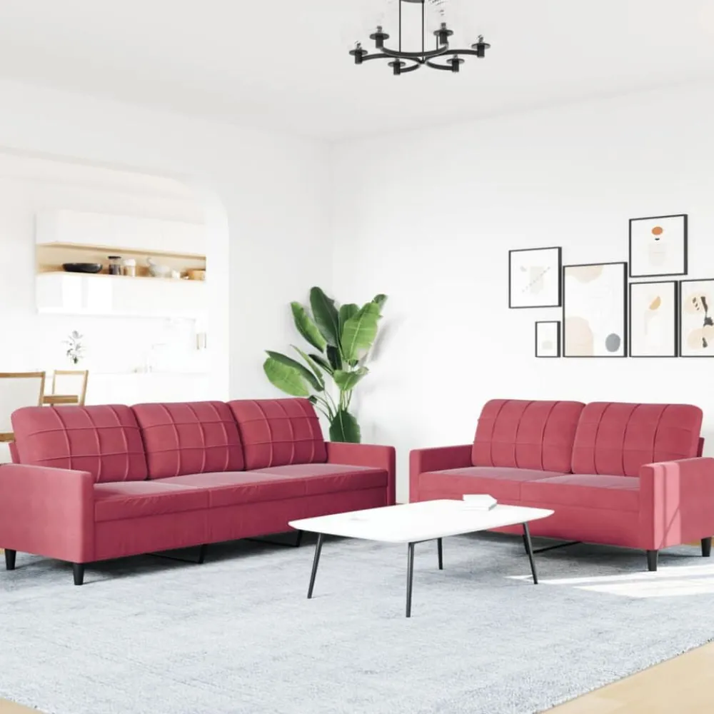 vidaXL Ensemble de canapés 2 pcs avec coussins Velours
