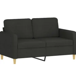 Canapés-vidaXL Ensemble de canapés 2 pcs avec coussins Tissu Noir