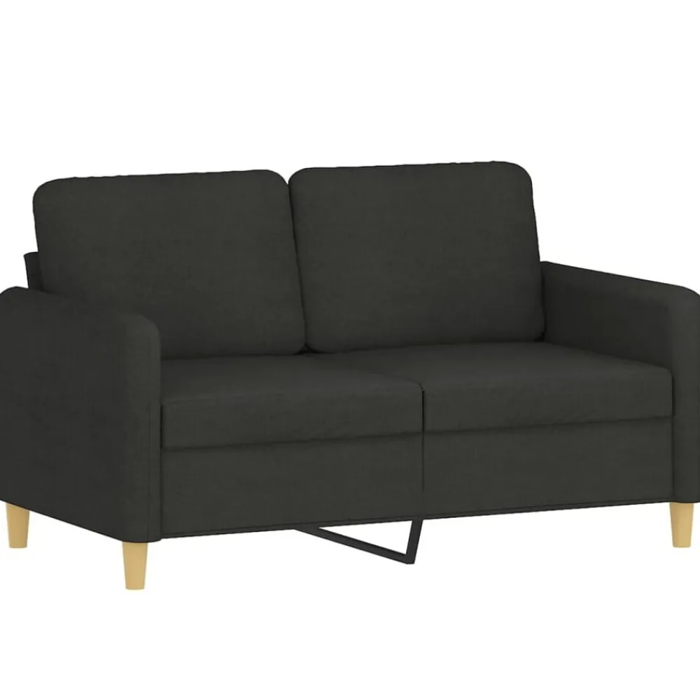 Canapés-vidaXL Ensemble de canapés 2 pcs avec coussins Tissu Noir