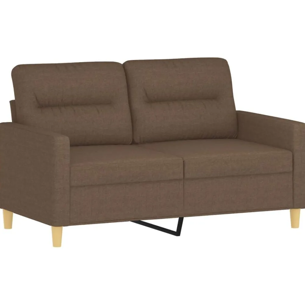 Canapés-vidaXL Ensemble de canapés 3 pcs avec coussins Marron Tissu