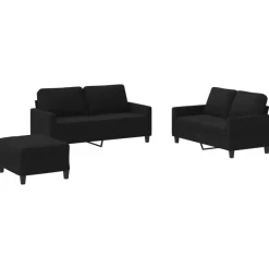 vidaXL Ensemble de canapés 3 pcs avec coussins Tissu