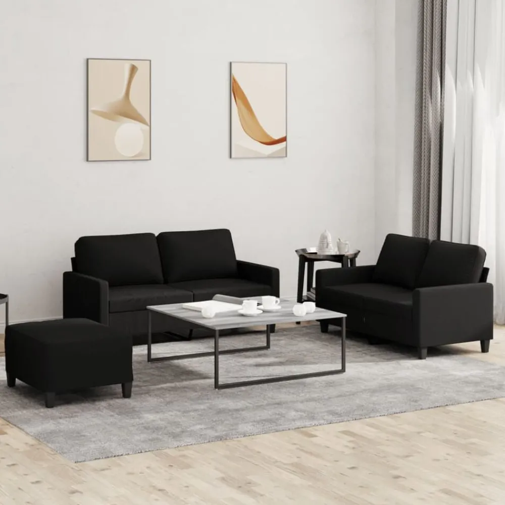 vidaXL Ensemble de canapés 3 pcs avec coussins Tissu