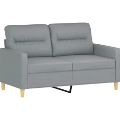 Canapés-vidaXL Ensemble de canapés 2 pcs avec coussins Tissu Gris clair