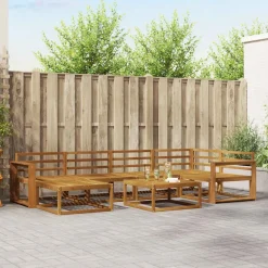 Ensembles De Meubles-vidaXL Ensemble de canapés d'extérieur 7 pcs Naturel