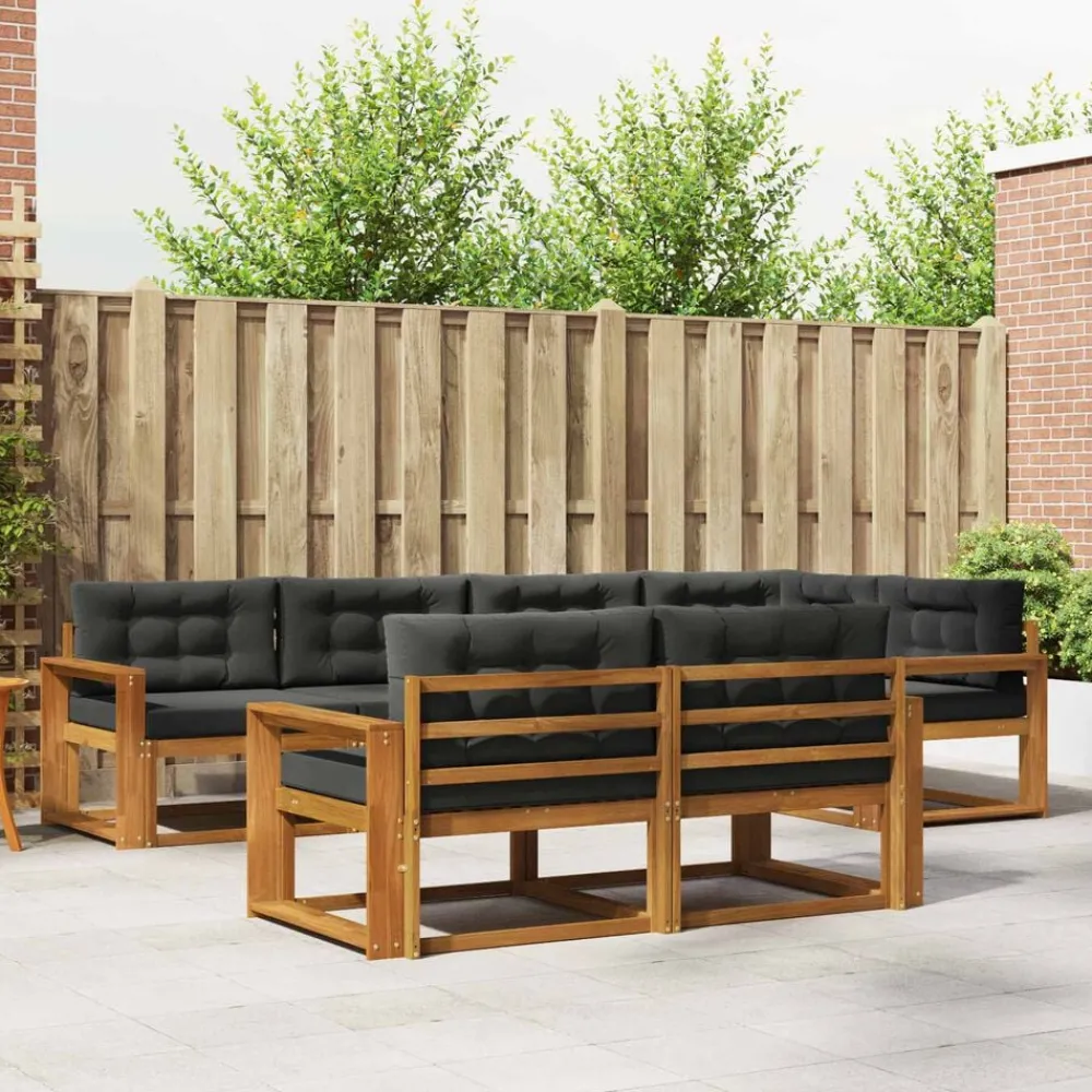 Ensembles De Meubles-vidaXL Ensemble de canapés d'extérieur 7 pcs Naturel et anthracite