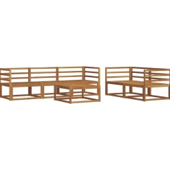 Ensembles De Meubles-vidaXL Ensemble de canapés d'extérieur 6 pcs Naturel
