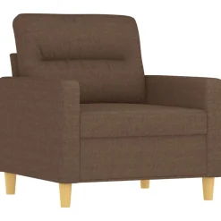 Canapés-vidaXL Ensemble de canapés 3 pcs avec coussins tissu Marron