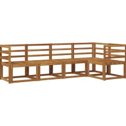 vidaXL Ensemble de canapés d'extérieur 5 pcs Gris Naturel et Clair