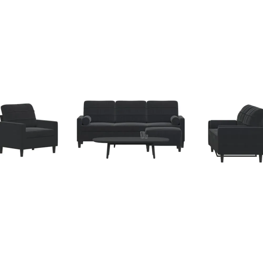 vidaXL Ensemble de canapés 4pcs et coussins et traversins velours