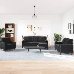 vidaXL Ensemble de canapés 4pcs et coussins et traversins velours