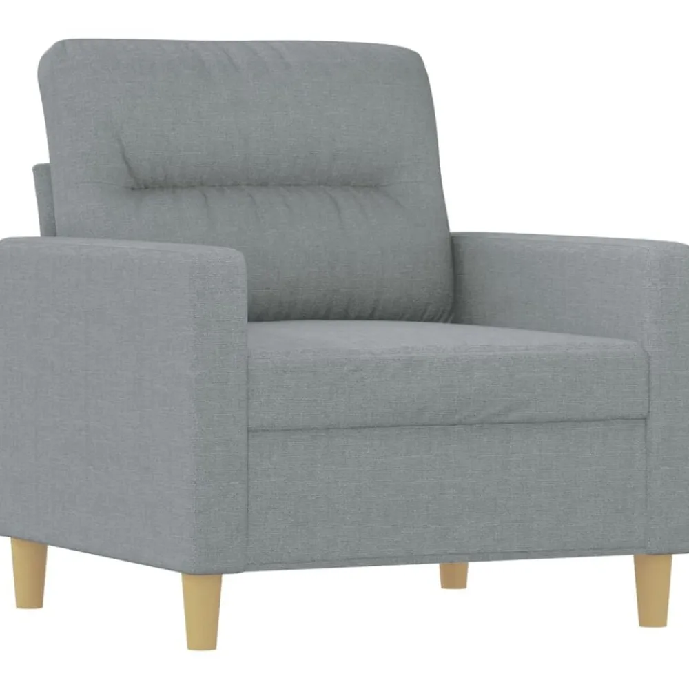 Canapés-vidaXL Ensemble de canapés 4 pcs avec coussins Tissu Gris clair
