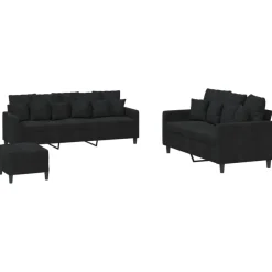 vidaXL Ensemble de canapés 3 pcs avec coussins Velours