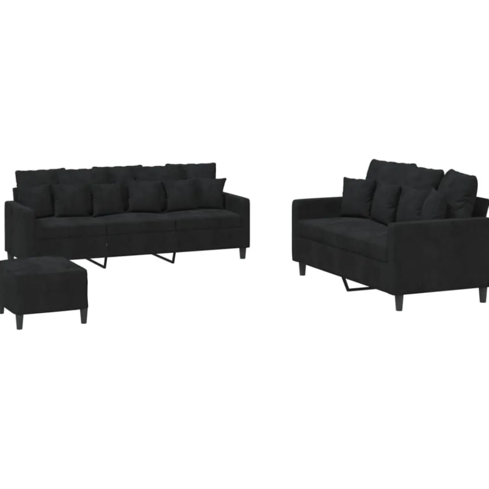vidaXL Ensemble de canapés 3 pcs avec coussins Velours