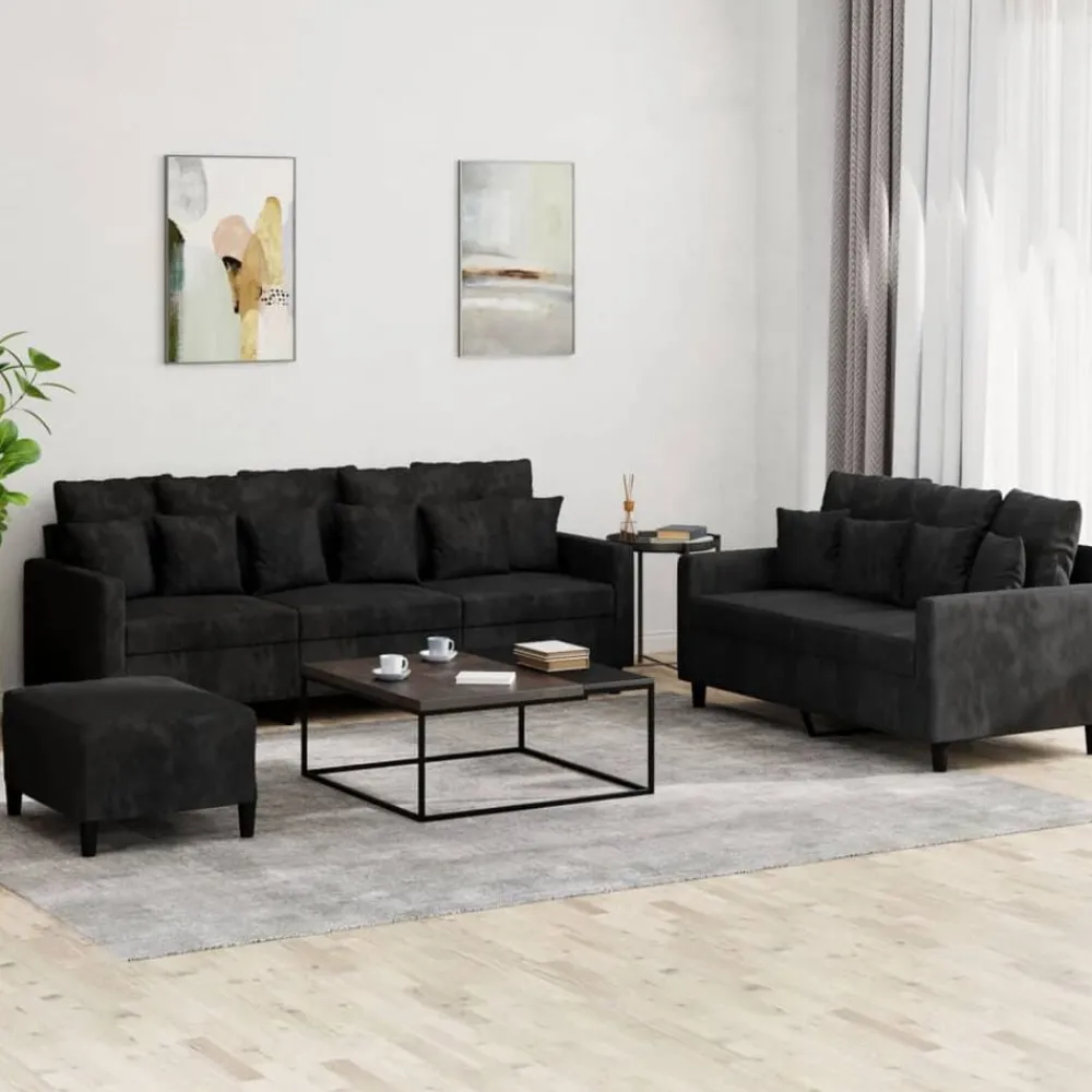 vidaXL Ensemble de canapés 3 pcs avec coussins Velours