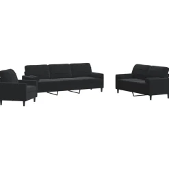 vidaXL Ensemble de canapés 3pcs et coussins et traversins velours