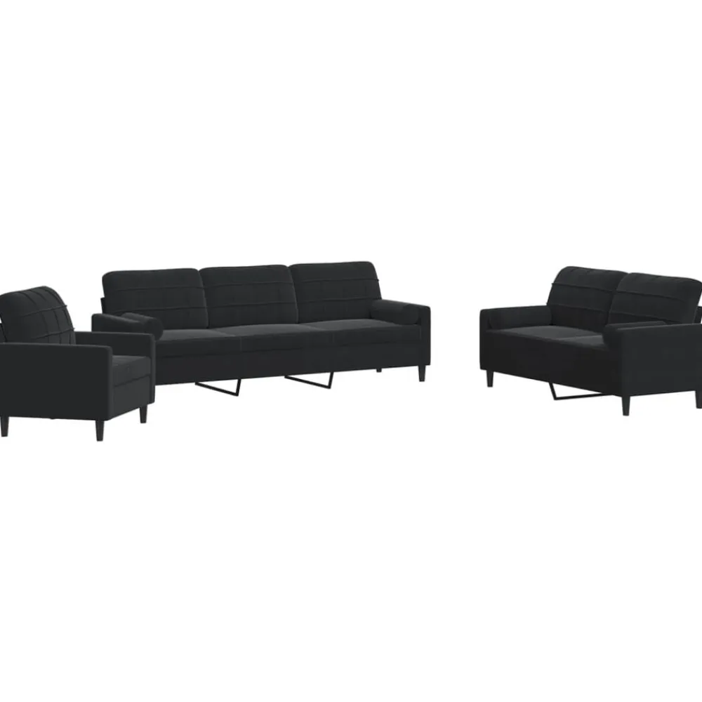 vidaXL Ensemble de canapés 3pcs et coussins et traversins velours