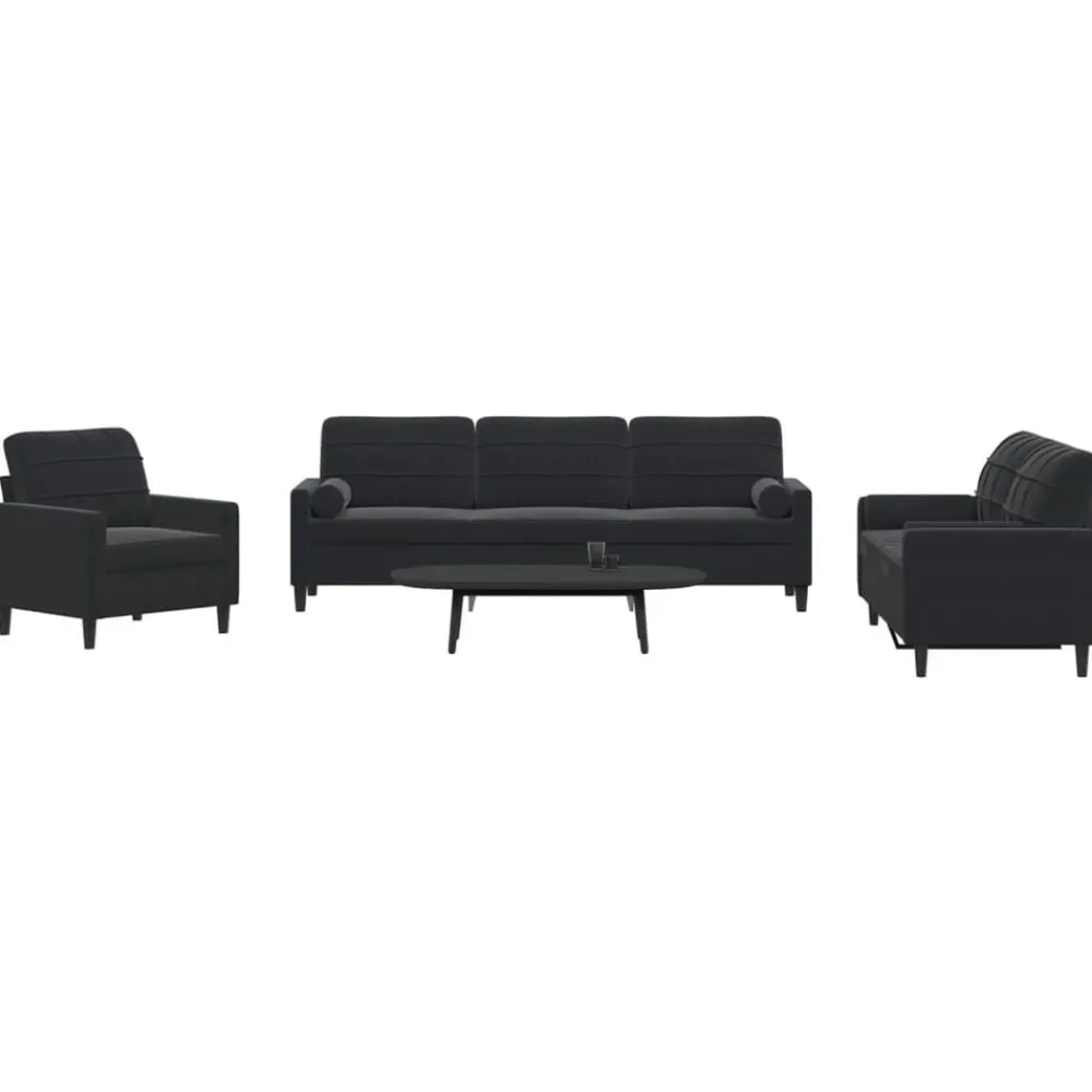 vidaXL Ensemble de canapés 3pcs et coussins et traversins velours