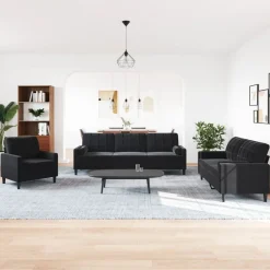 vidaXL Ensemble de canapés 3pcs et coussins et traversins velours