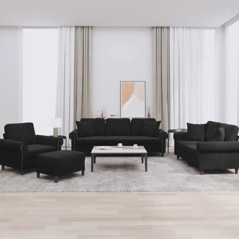 vidaXL Ensemble de canapés 4 pcs avec coussins velours