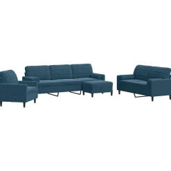 vidaXL Ensemble de canapés 4pcs et coussins et traversins velours