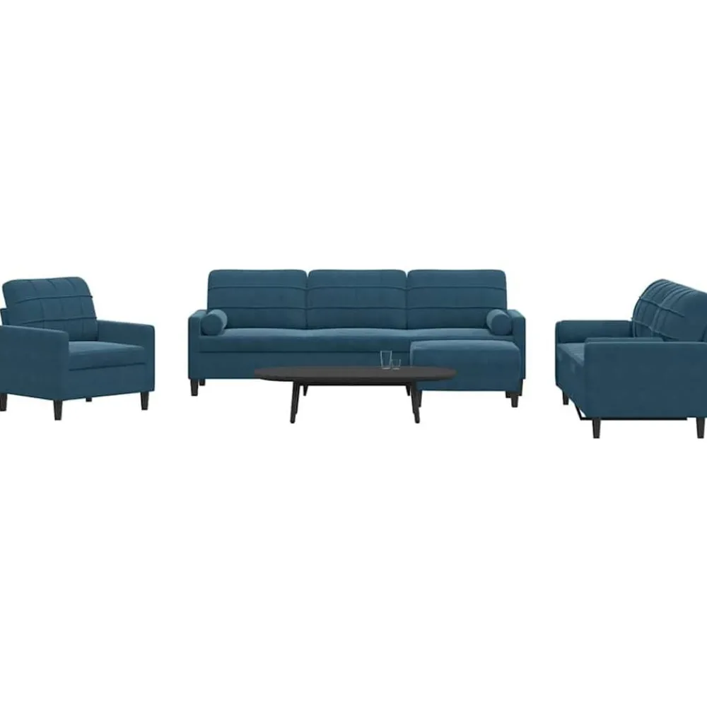 vidaXL Ensemble de canapés 4pcs et coussins et traversins velours