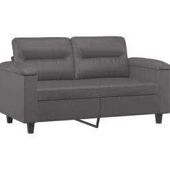 Canapés-vidaXL Ensemble de canapés 3 pcs avec coussins similicuir Gris