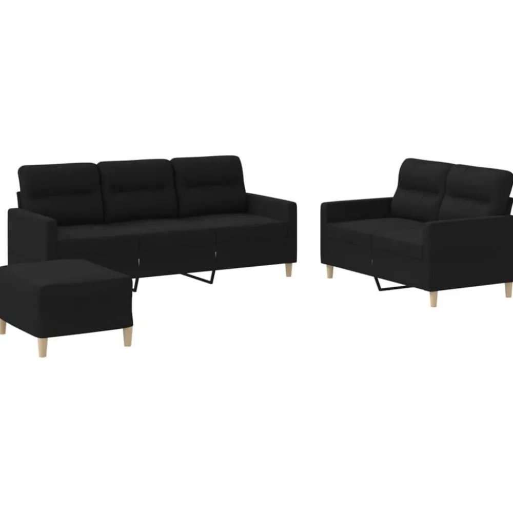 vidaXL Ensemble de canapés 3 pcs avec coussins Tissu