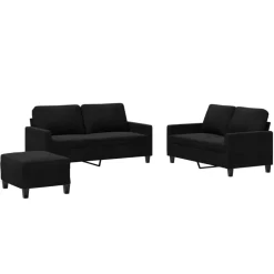 vidaXL Ensemble de canapés 3 pcs avec coussins Velours