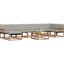 Ensembles De Meubles-vidaXL Ensemble de canapés d'extérieur 8 pcs Gris Naturel et Clair Naturel et gris clair