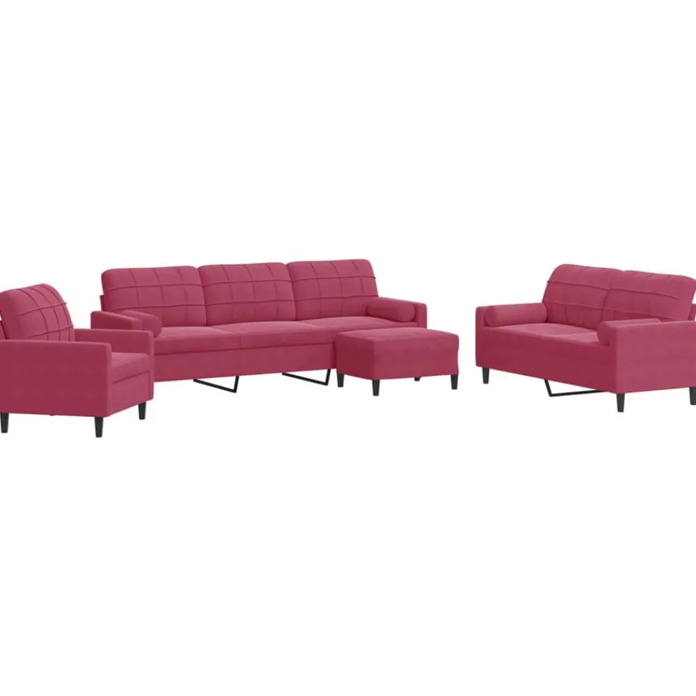 vidaXL Ensemble de canapés 4 pcs avec coussins et traversins velours