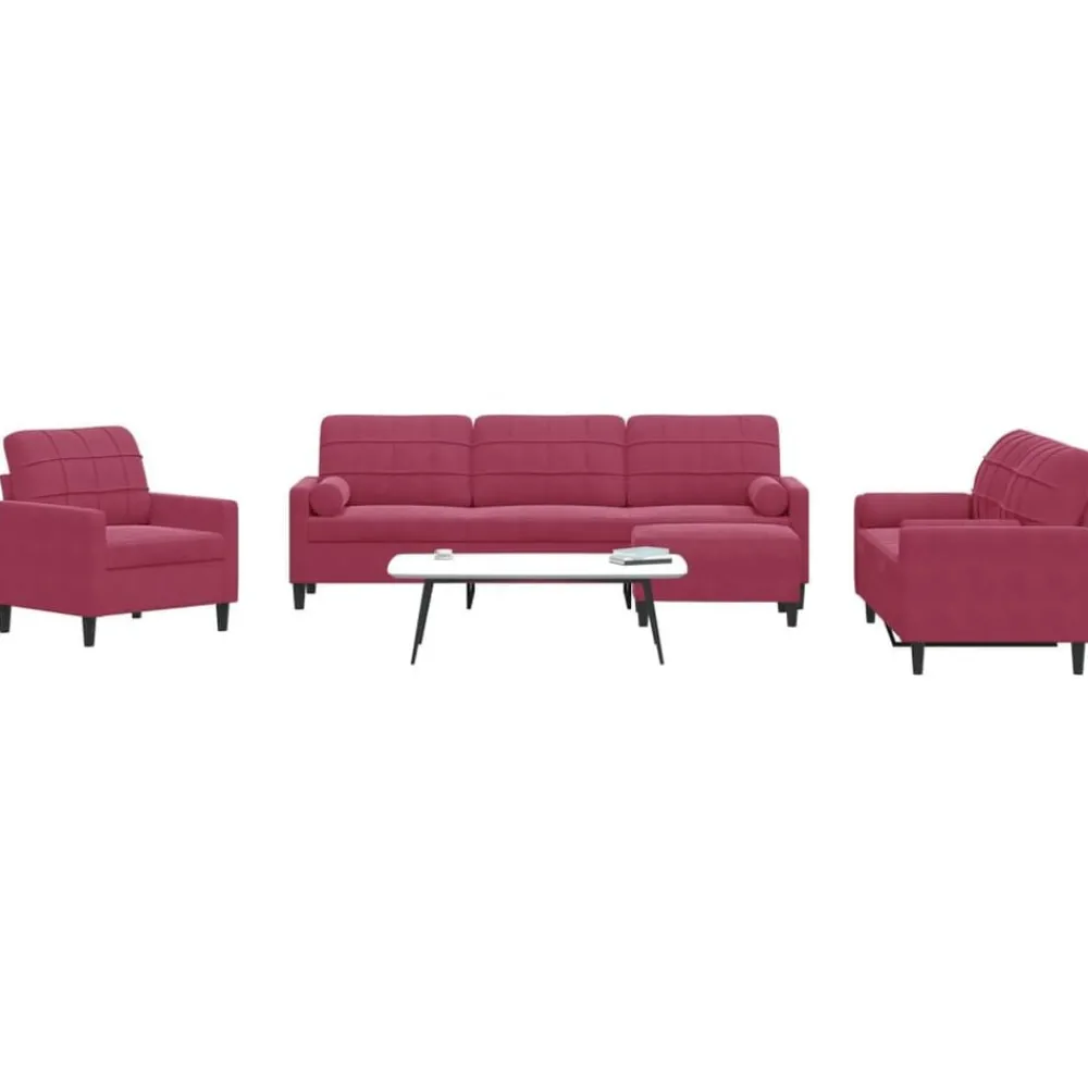 vidaXL Ensemble de canapés 4 pcs avec coussins et traversins velours