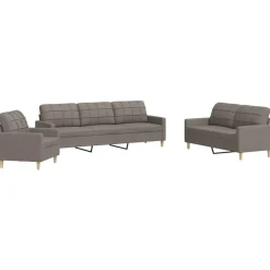 Canapés-vidaXL Ensemble de canapés 3 pcs tissu Taupe