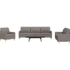 Canapés-vidaXL Ensemble de canapés 3 pcs tissu Taupe